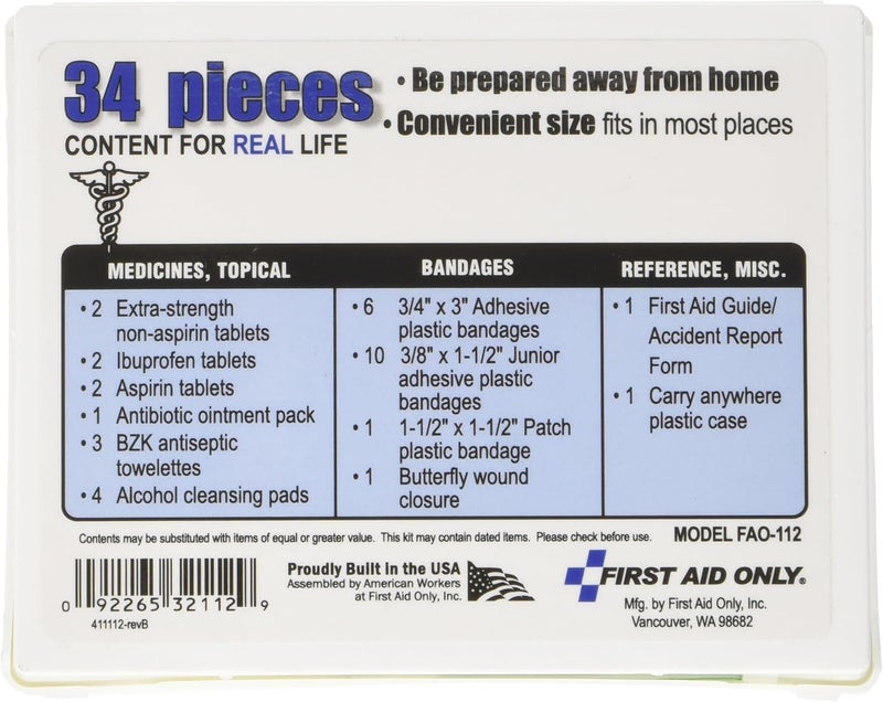 First Aid Only 112 All-Purpose First Aid Kit with 34 Essential Pieces - Image 2
